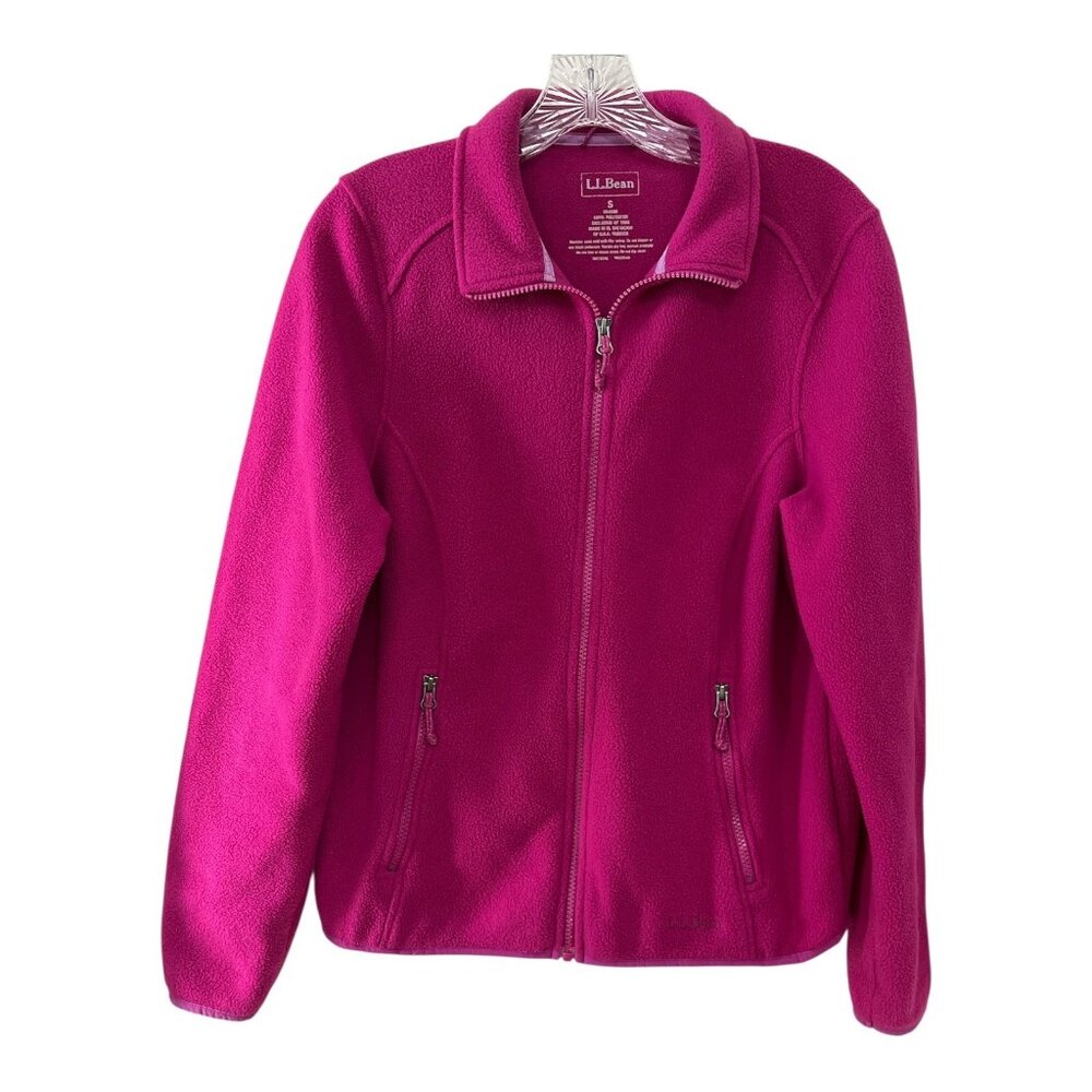 L.L. Bean Women’s Small Fuchsia Pink Full-Zip Fleece Jacket – Polartec Recycled